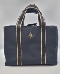 ラルフローレン トートバッグ LAUREN RALPH LAUREN ハンドバッグ キャンバス ブラック 【12162】