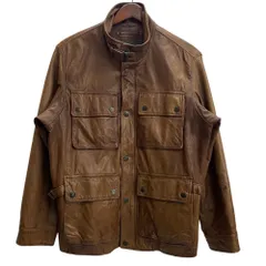エディーバウアー Eddie Bauer レザー ミリタリージャケット ブルゾン ジャケット ブラウン Mサイズ 201MT-5743 VBのサムネイル