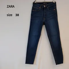 ［ザラ］ スキニーデニム ハイウエスト ストレッチ ブルー カジュアル カットオフ