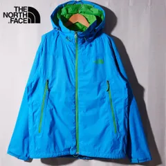 ノースフェイス THE NORTH FACE ナイロンジャケット L ブルー グリーン ハイベント HYVENT ロゴ刺繍  薄手 ドローコード ストリート Y2K オーバーサイズ レインウェア マウンテンパーカー 古着 A657