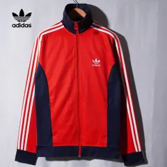 美品 アディダス オリジナルス adidas ORIGINALS トラックジャケット ヨーロッパTT L ネイビー レッド Europe TT ストリート ロゴ刺繍 ジャージ スポーツミックス 古着 A769