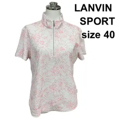◇ ランバンスポール LANVIN SPORT カットソー トップス 半袖 スタンドカラー ハーフジップ 白 ピンク 40 L 11号 レディース Z6B987のサムネイル