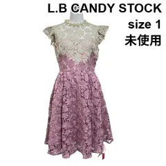 □ 未使用 リリーブラウン Lily Brown CANDY STOCK オケージョンワンピース 膝丈 レース 半袖 ビジュー ピンク 1 S 7号 レディース S6D221