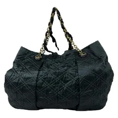 LANVIN(ランバン) ショルダーバッグ - ダークグリーン×黒×ゴールド キルティング/チェーンショルダー