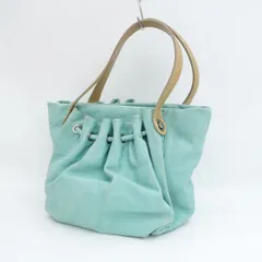 GIRONACCI　/　ジロナッチ ◆トートバッグ/レザー/水色×ブラウン 【バッグ/バック/BAG/鞄/カバン】 レディースファッション【中古】 