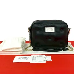 極 美品 袋付き MAISON MARGIELA メゾンマルジェラ グラムスラム レザー 本革 チェーン ショルダーバッグ ポシェット ブラック 32-10