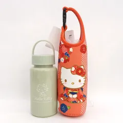 サンリオ ◆【キッチン】和柄 ペットボトルカバー６００ ハローキティ 梅　ボトル付き 生活雑貨【未使用】 