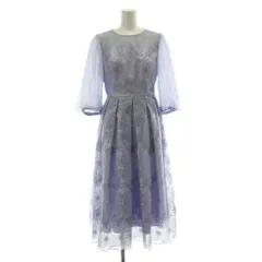 AIMER エメ ワンピース S 紫 パープル 花柄刺繍 ラウンドネック 七分袖 /DU