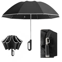 【新品】 逆さ傘 自動開閉 晴雨兼用カラビナハンドル 折り畳み傘 軽い UVカットUPF50 紫外線遮断 メンズ レディース 軽量 大きめ ワンタッチ おりたたみ傘 超撥水 頑丈 大きい 大きめ 耐風 0のサムネイル