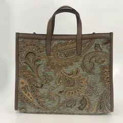【 美品 】 Unbillion アンビリオン 大きめ トート バッグ ブラウン ペイズリー □□のサムネイル