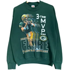 90s USA製 ブレットファーブ 3年連続MVP スウェット M 緑 パッカーズ NFL BRETT FAVRE FRUIT OF THE LOOM ンテージ フルーツオブザルーム トレーナー アメフト グリーン 古着 90年代 / MS597