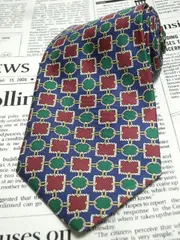 アクアスキュータム Aquascutum 良品 微光沢 ネクタイ イギリス製 シルク100% パターン柄 ミックス Q-005679 ゆうパケット