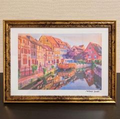 ジブリアート116 千と千尋の神隠しより「渋温泉」 額装品 額縁寸法45