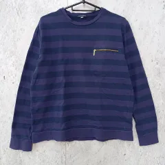 URBAN RESEARCH アーバンリサーチ 長袖 Tシャツ ロンＴ カットソー ボーダー カジュアル パープル ネイビー Mサイズ ◎_〇◇☆