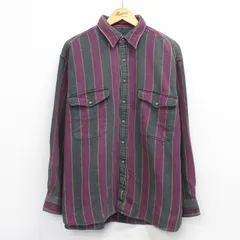 XL/古着 ティンバーランド 長袖 ヘビー フランネル シャツ メンズ 90年代 90s 大きいサイズ コットン グレー他 ストライプ【spe】 26mar21のサムネイル