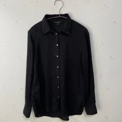 Massimo Dutti リネンシャツ 黒 EUR34 麻100% ポルトガル製 レディース 長袖のサムネイル
