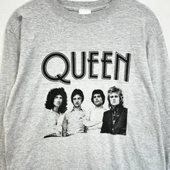 古着 オフィシャル クイーン QUEEN ロンティー ロンT フリーサイズ Lサイズ相当 バンドTシャツ ミュージックTシャツ クラシック メタル ロック Tシャツ バンティー メンズ レディース ユニセックス 長袖 春物 ユーズド アメカジ グレー