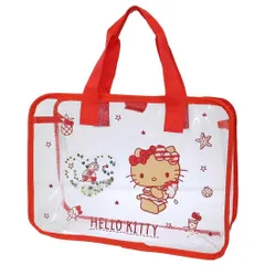 ハローキティ プールバッグ PVCトートバッグ アカ サンリオ マルヨシ 海プール レジャー用品 キャラクター グッズ 