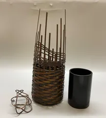 M102 花籠 竹細工 花入 籠花入 花器 アンティーク