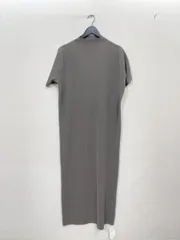 美品 wee9s ウィークス ロング 半袖 デイリースーパーストレッチプリーツ リブ マキシ ワンピース size02/F/カーキ ■◆レディース