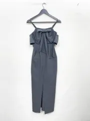 美品 dazzlin ダズリン 背中開き スリット ポリエステル リボン ロング キャミソール ワンピース sizeM/グレー ■■レディースのサムネイル