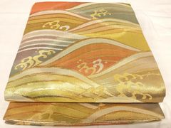 平和屋着物●太鼓柄袋帯　絞り　切嵌　紅型　シーサー　ラメ糸　正絹　逸品　DABD1802ps 平和屋着物○太鼓柄袋帯 絞り 切嵌 紅型 シーサー ラメ糸 正絹 逸品