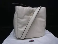 ■新品■未使用■ MONCLER モンクレール レザー クロスボディ ショルダーバッグ 斜め掛け レディース アイボリー系 FU5793のサムネイル