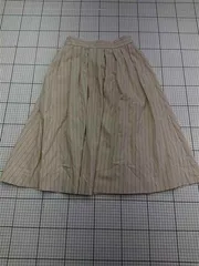 ◇ Θ シップスエニィ SHIPS any ストライプフレアスカート ベージュ系 レディース 38サイズ E  【1603090025701】