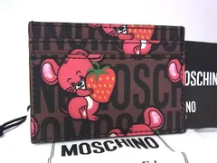 ■新品■未使用■ MOSCHINO モスキーノ Illustrated Animals レザー カードケース 定期入れ ブラウン系×ブラック系 BT4058のサムネイル