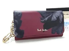 ■新品■未使用■ Paul Smith ポールスミス ナイロン×レザー 4連 キーケース 鍵入れ ボルドー系×ネイビー系 FZ0805