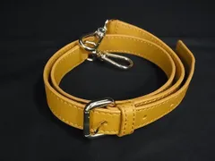 ■美品■ FURLA フルラ レザー バッグ用 ショルダーストラップ 肩掛け レディース マスタードイエロー系×ゴールド系 BP9163