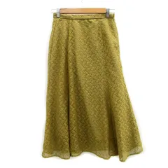アースミュージック&エコロジー EARTH MUSIC & ECOLOGY フレアスカート マキシ丈 ロング丈 レース S ライトグリーン 黄緑 /MS6