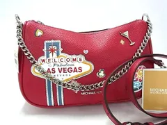 ■新品同様■ MICHAEL KORS マイケルコース CARMELA レザー 2WAY チェーン クロスボディ ショルダー ハンドバッグ ボルドー系 BN9537