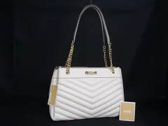 ■新品同様■ MICHAEL KORS マイケルコース WHITNEY レザー トートバッグ ショルダー 肩掛け レディース オフホワイト系 BN9536