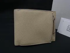 ■新品■未使用■ Maison Margiela メゾン マルジェラ 4ステッチ レザー 二つ折り 財布 ウォレット 小銭入れ ベージュ系 BN9518