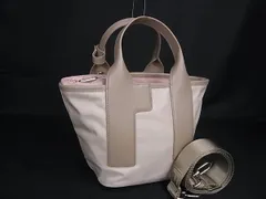 ■新品同様■ FURLA フルラ ピューマ ナイロン×レザー 2WAY ハンドバッグ トート ショルダー レディース ベージュ系 HA3535