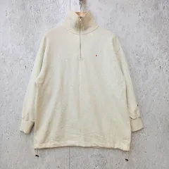 champion チャンピオン スウェット 裾ドロスト ハーフジップ ホワイト Ｆサイズ ◎、◇〇☆