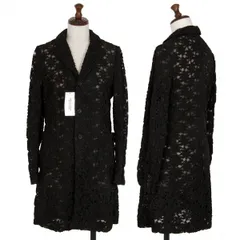 コムコム コムデギャルソンCOMME des GARCONS フラワーエンブロイダリーレースロングジャケット 黒XS