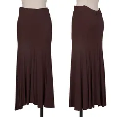 ダナキャランDONNA KARAN NEW YORK レーヨンストレッチフレアスカート 茶Mのサムネイル