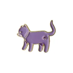 猫 ピンズ 動物 ラペルピン バッジ パープル キャット ピンバッチ pins-24353