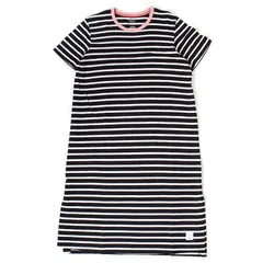 WC26227 美品 Paul Smith ポールスミス ボーダー柄 半袖 ワンピース ロング M ブラック×ホワイト 黒×白 LOUNGEWEAR ラウンジウェア 日本製のサムネイル