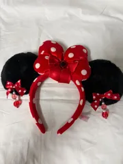 ディズニーランド ミニー イヤリングカチューシャ 赤水玉 【店舗管理番号m】