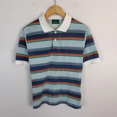 90s FRED PERRY フレッドペリー ポロシャツ ボーダー ライトブルー Mサイズ メンズ 古着 ストリート アメカジ