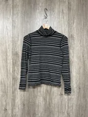 BURBERRY LONDON バーバリーロンドン ボーダー タートルネック カットソー size2/黒ｘグレー ◇■ レディースのサムネイル