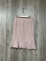 NATURAL BEAUTY BASIC ナチュラルビューティーベーシック ひざ丈 ツイード マーメイド スカート sizeL/ピンク ■■ レディース