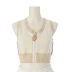 ルイヴィトン 23年 ジップアップ ノースリーブ クロップド トップス ベージュ XS【中古】のサムネイル