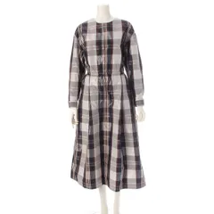 ドゥロワー 23AW ナイロン×シルク チェックタフタ バックギャザードレス ワンピース 6526-299-1406 マルチカラー 36【中古】のサムネイル