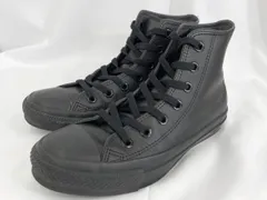 CONVERSE コンバース LEA HI ブラックモノクローム 1C075 レザー ハイカット スニーカー size23.5/黒 ■■レディース
