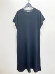 NATURAL BEAUTY BASIC ナチュラルビューティーベーシック 半袖 カジュアルドレス Iライン ワンピース sizeM/黒 ■◆レディース