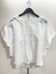 chambre de charme シャンブルドゥシャーム コットンフレアブラウス ワイド幅 size F/白 ■◆レディースのサムネイル
